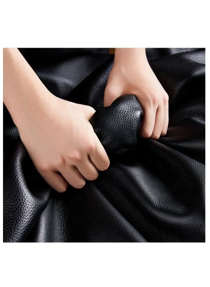 Generic - Simple Italian style top layer cowhide black large sofa - suitable for living room, room, reception room - Image 1