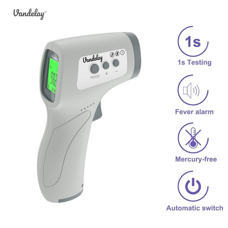 Vandelay Infrared Thermometer CQR-T800 - Made In India, Non Contact IR Thermometer, Forehead Temperature Gun | Plastic - Image 4