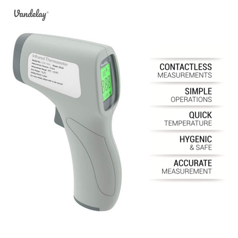 Vandelay Infrared Thermometer CQR-T800 - Made In India, Non Contact IR Thermometer, Forehead Temperature Gun | Plastic - Image 5