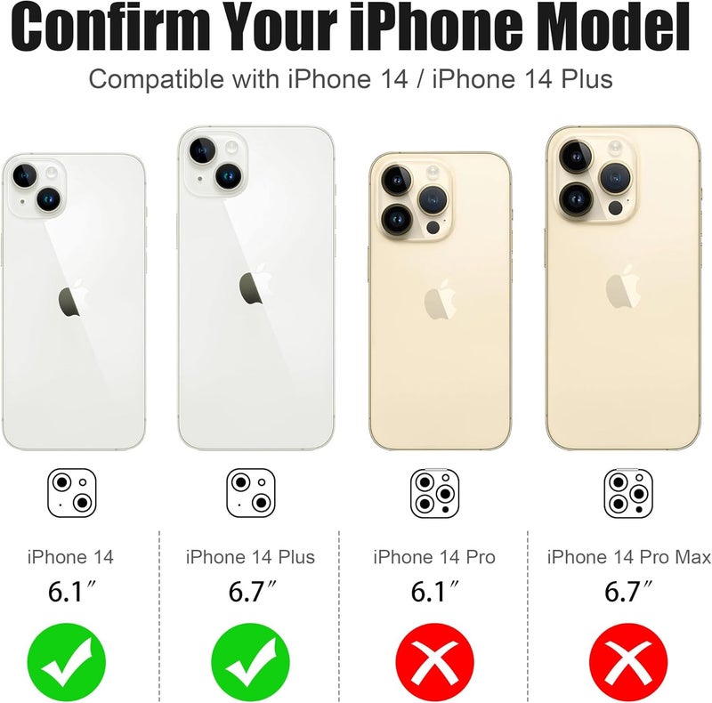 AGVEE 3+3 6 Pack for iPhone 14 6.1" / 14 Plus 6.7" Camera Lens Protector, Bling Diamond & Bling Glitter Metal Ring 9H Tempered HD Glass Camera Cover Film, Bling-Rose - Image 2