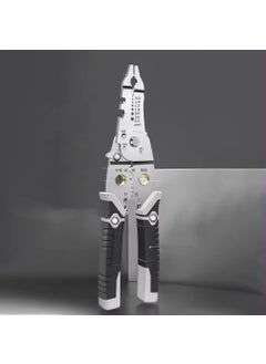 Lampostick Lampostick Wire Stripper And Crimping Tool for Electrician Multifunction Stainless Steel Wire Puller Plier 6 In 1 Cable Looping Splitting Cutting Pliers Electrical Stripping Tool 8 in 1 Wire Cutter 