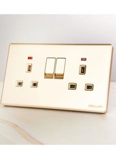 BRILLANT 5pcs dual-port 13A plug Modern Gold - BRILLANT  - Image 1