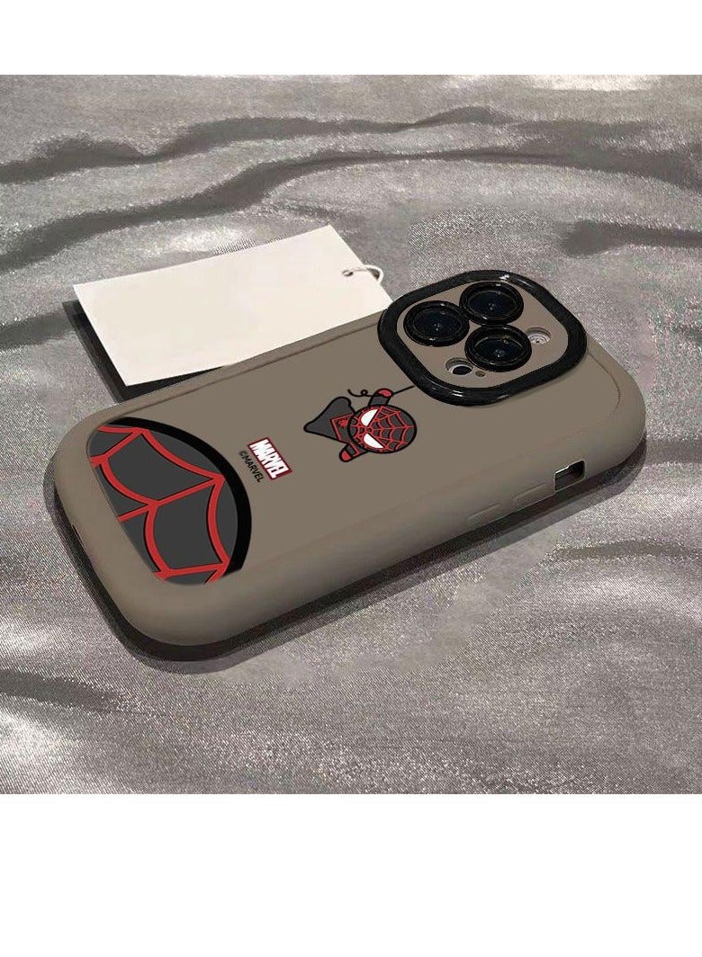 NIBEMINENT Cartoon Spider Man Protective TPU Case Cover For iPhone 15 Pro Max, Tea Color