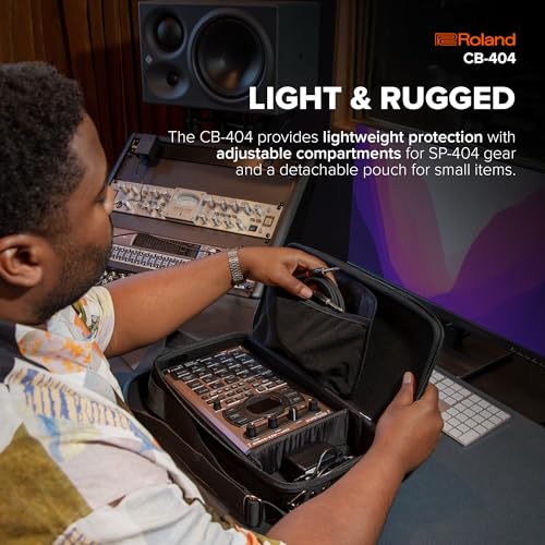 Roland حقيبة حمل رولاند CB-404 | حقيبة حمل مخصصة رسمياً لـ SP-404MKII و SP-404A و SP-404SX و SP-404 | مقابض برتقالية للتخصيص | خفيفة وقوية | حزام كتف قابل للفصل - Image 3