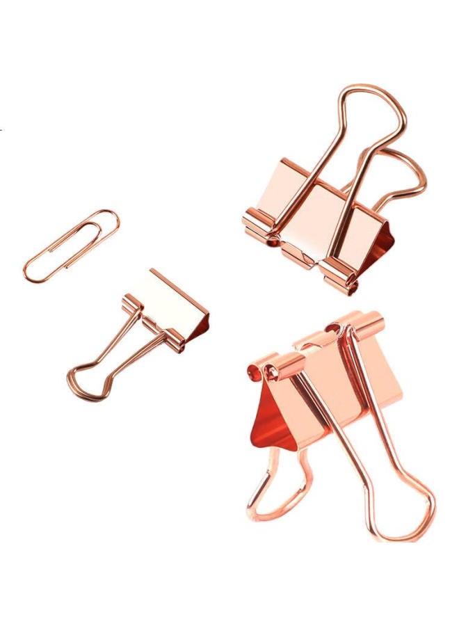 Fizzy Metal Clip Set Combination (16 15Mm Metal Long Tail Clips + 8 19Mm Binder Clips + 50 28Mm Paper Clips) / Desktop Office Supplies Fz216006 - Image 1