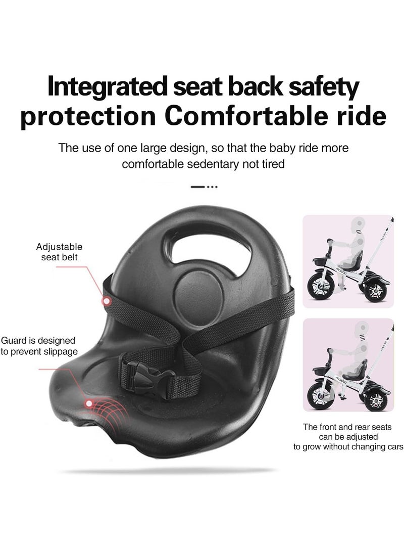 0 تي أوه وان تيك دراجة ثلاثية العجلات للأطفال ، سيكل الأطفال ، دواسة قابلة للطي ، مقبض قابل للإزالة ، مقعد قابل للتعديل ، حزام الأمان ثلاثي النقاط ، صندوق التخزين الخلفي ، هدية مناسبة للفتيان والفتيات الذين تتراوح أعمارهم بين 1-6 سنة (أبيض) - Image 4