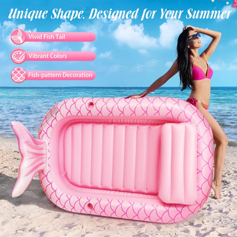 HeySplash Inflatable Tanning Pool Lounger Float  72.8 * 49.2"" Inflatable Ride-ons Pool Rafts Swimming Pool Float  Summer Beach Party Swimming Floaty Bed Floatie Pool Toys - Image 3
