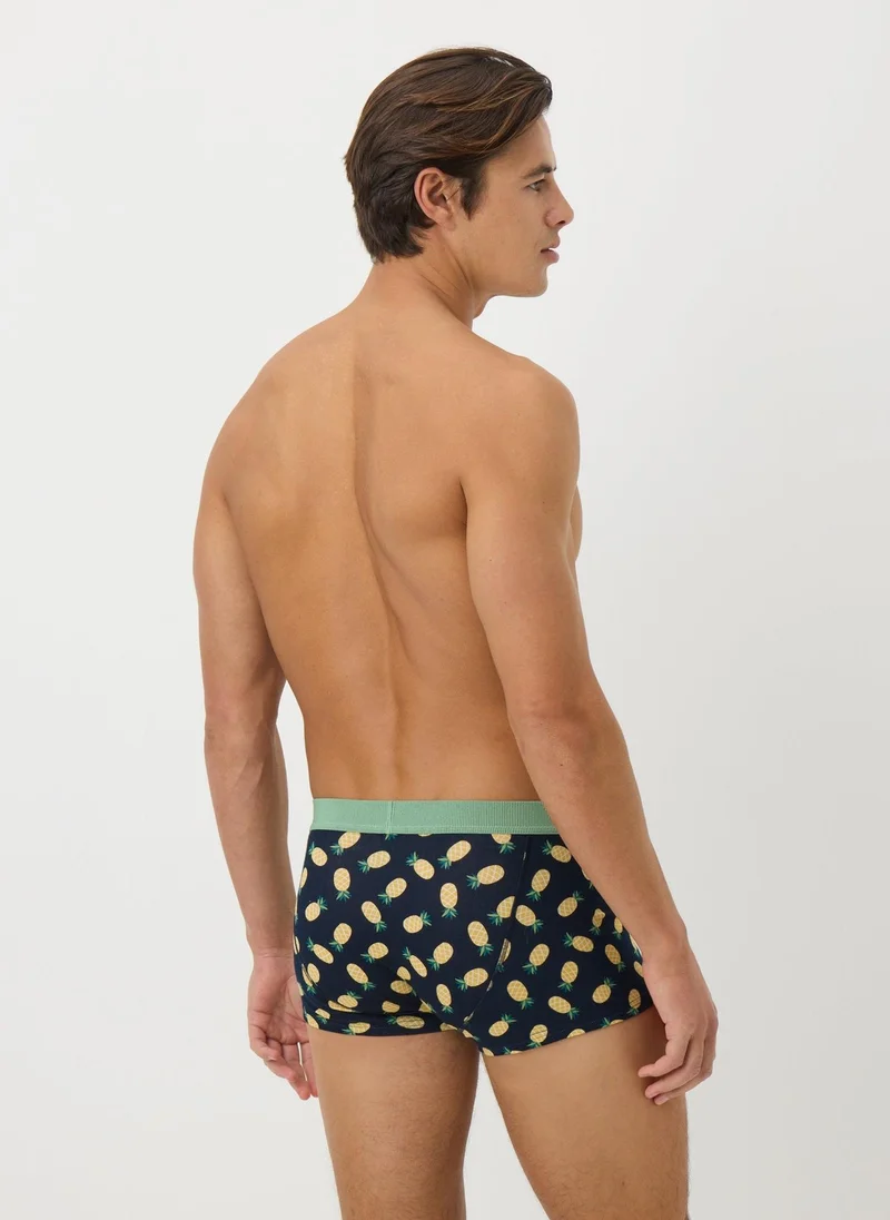 Matalan 3 Pack Green Pineapple Hipster Boxers