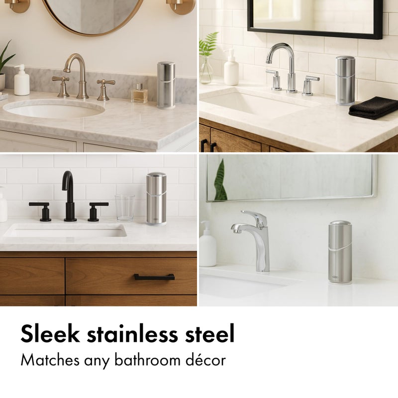 OXO Good Grips Stainless Steel Toothbrush Organizer, Bathroom Organizer and Storage, Toothbrush Holder for Countertop, Sleek Modern Bathroom Accessories - Image 5