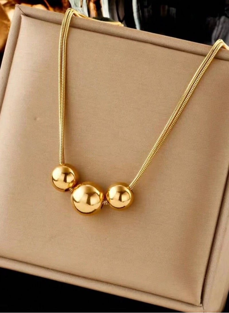 إيكوال سلسال نسائي أنيق من الاستانلس ستيل مطلي باللون الذهبي - Image 2