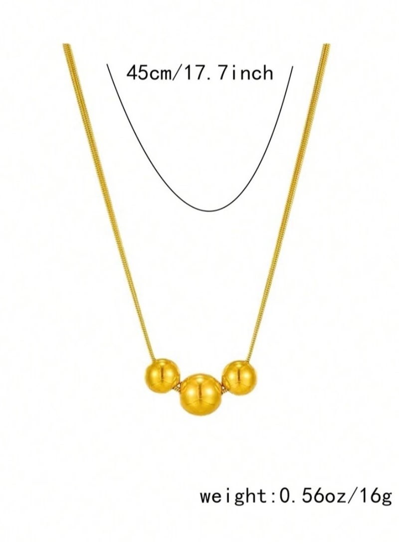 إيكوال سلسال نسائي أنيق من الاستانلس ستيل مطلي باللون الذهبي - Image 5