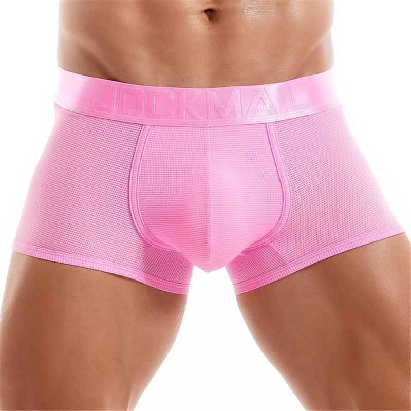 JOCKMAIL Mens Boxer Shorts Underwear Wide Belt Mens Underwear Trunks Boxerbriefs Men underpants Pink - Image 1