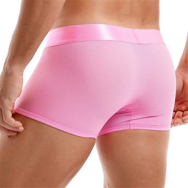 JOCKMAIL Mens Boxer Shorts Underwear Wide Belt Mens Underwear Trunks Boxerbriefs Men underpants Pink - Image 3