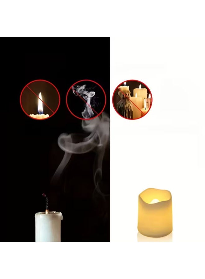 12 شمعة LED متوهجة بتصميم متموج لرمضان - Image 3