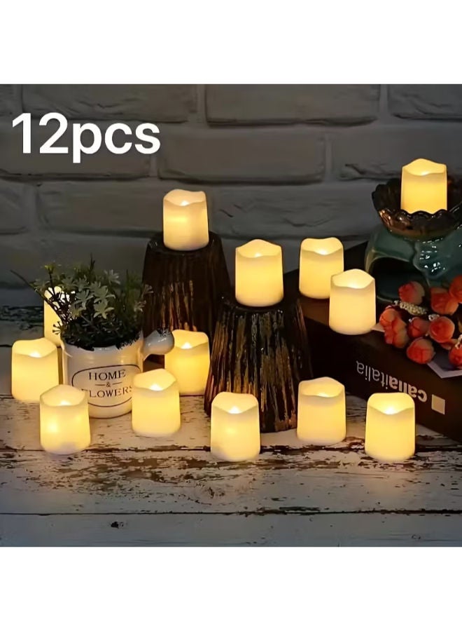 12 شمعة LED متوهجة بتصميم متموج لرمضان - Image 4