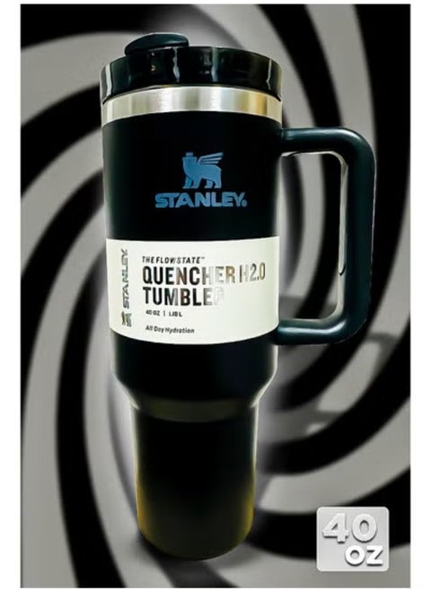 Stanley 40oz Tumbler – Premium Stainless Steel Travel Cup with Reusable Straw | BPA-Free, Sustainable & Dishwasher Safe | Double-Wall Insulated to Keep Drinks Hot for 16 Hours & Cold for 24 Hours | Leakproof FlowState Lid | Slim Base Fits Car Cup Holders | Durable Ergonomic Handle for Travel, Office, Gym & Outdoor Adventures