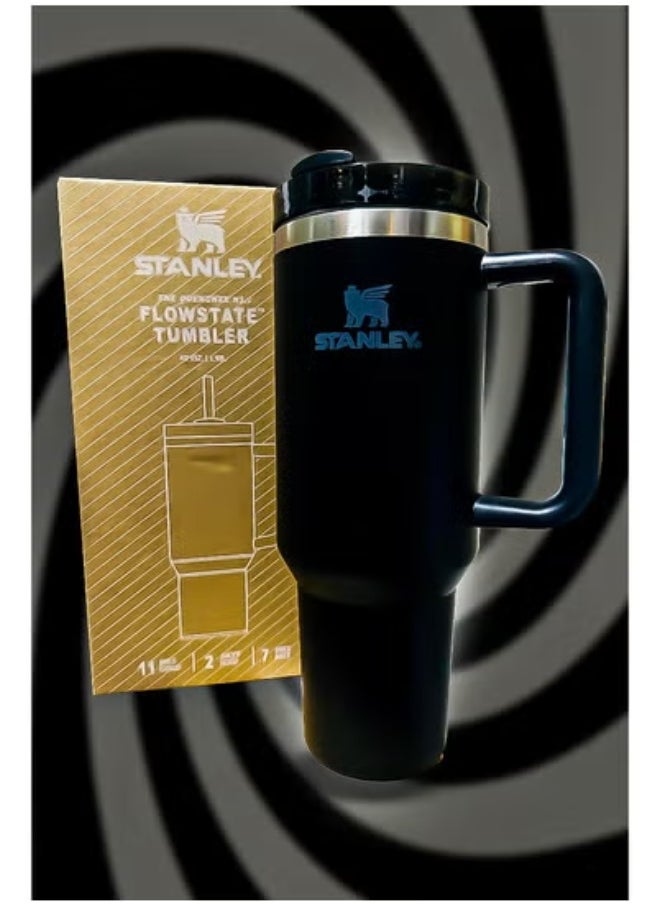 Stanley 40oz Tumbler – Premium Stainless Steel Travel Cup with Reusable Straw | BPA-Free, Sustainable & Dishwasher Safe | Double-Wall Insulated to Keep Drinks Hot for 16 Hours & Cold for 24 Hours | Leakproof FlowState Lid | Slim Base Fits Car Cup Holders | Durable Ergonomic Handle for Travel, Office, Gym & Outdoor Adventures