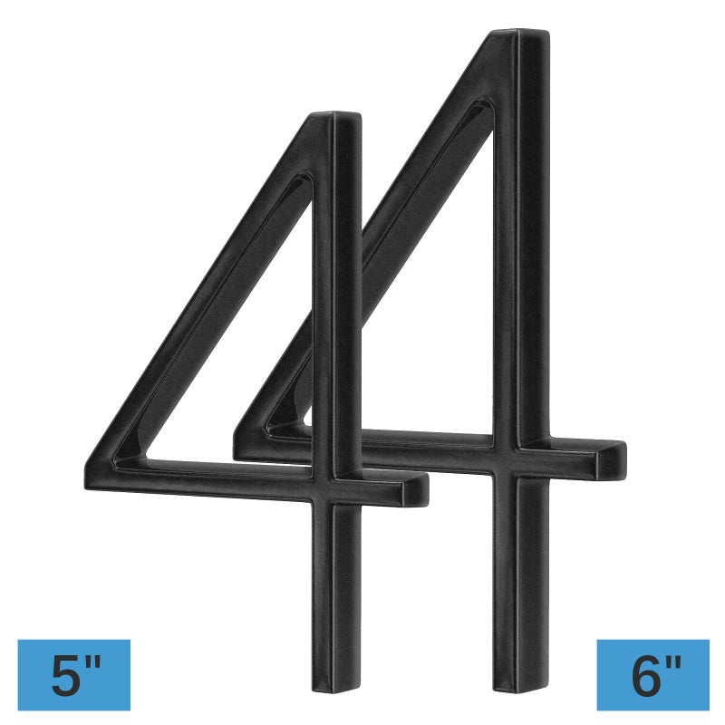 OLADOT 6"" Stainless Steel Floating House Number 4  Metal Modern House Numbers  Mailbox Decor Number With Nail Kit  Coated Black  911 Visibility Signage (Large 4) - Image 2
