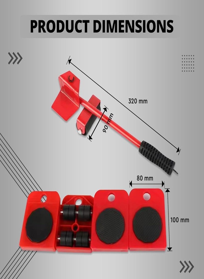 Wezone Furniture Lifter Mover Tool Set Heavy Duty Furniture Lifter Mover Tool Moving Roller Wheel Set for Washing Machines Fridge,Sofa Wardrobes Adjustable Heigh Moving Helper - Image 2