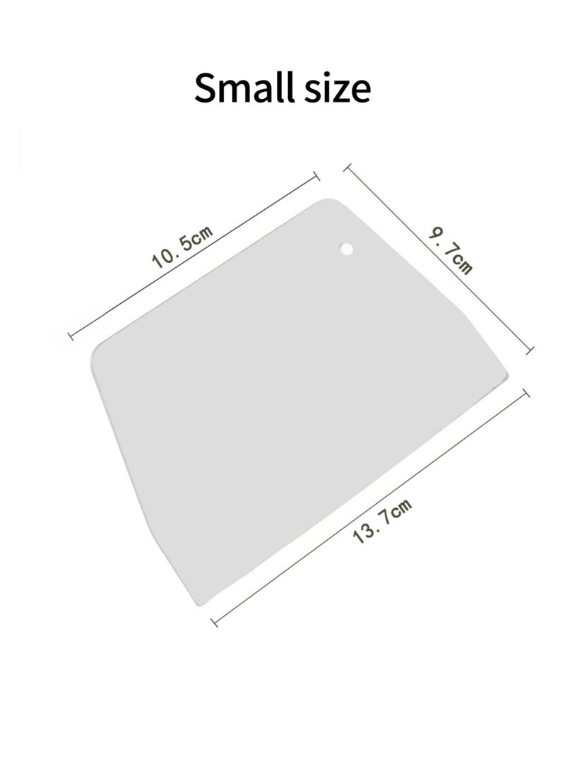 يونيسبرو مكشطة بلاستيكية لتزيين الكيك، قطعتان من ملاعق خلط الكريمة الناعمة، مكشطة عجينة الخبز، ملعقة غير لاصقة لأداة تزيين المخبوزات، مكشطة عجينة بلاستيكية بيضاء 15.5*10.7 سم، 13.7*9.7 سم - Image 3