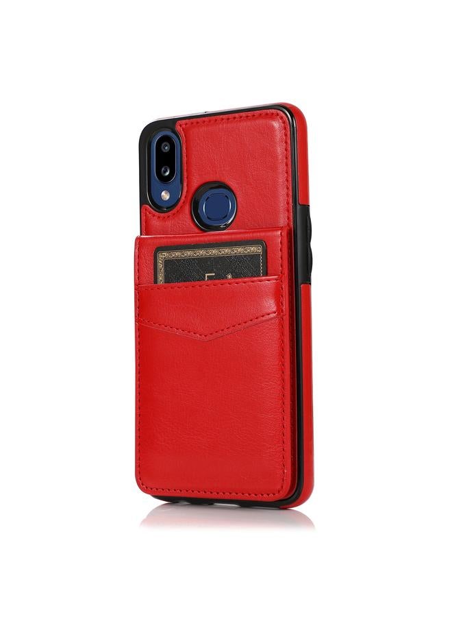 S-TOP Case For Samsung Galaxy A10s Solid Color PC + TPU Protective Case with Holder & Card Slots - Image 2