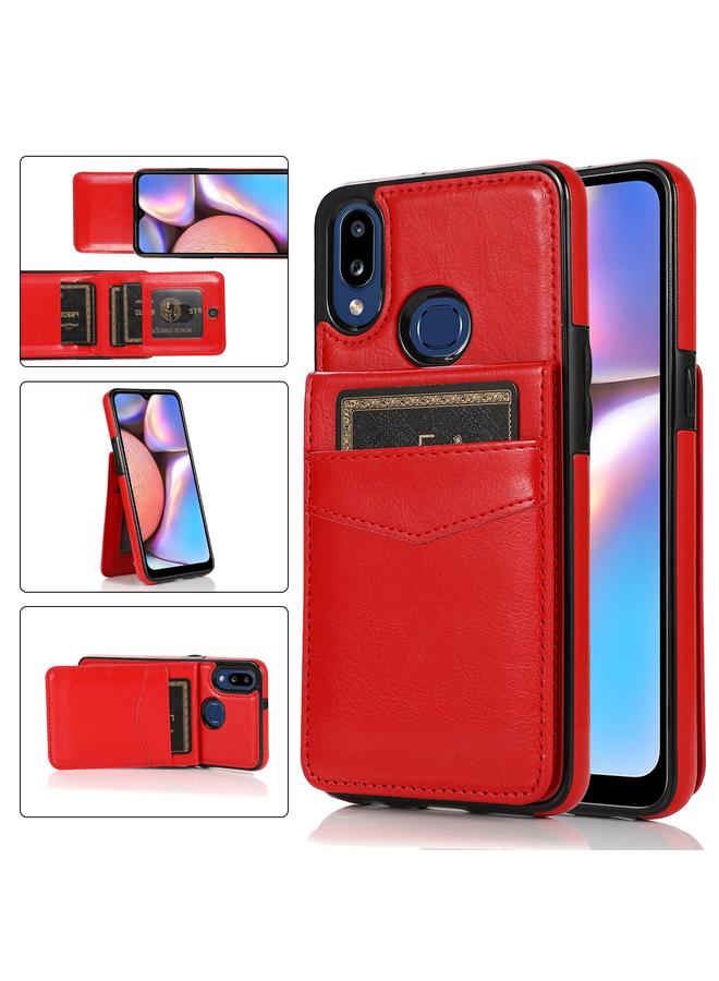 S-TOP Case For Samsung Galaxy A10s Solid Color PC + TPU Protective Case with Holder & Card Slots - Image 1