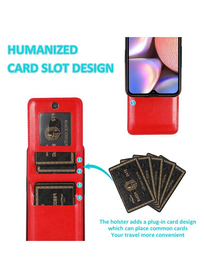 S-TOP Case For Samsung Galaxy A10s Solid Color PC + TPU Protective Case with Holder & Card Slots - Image 5