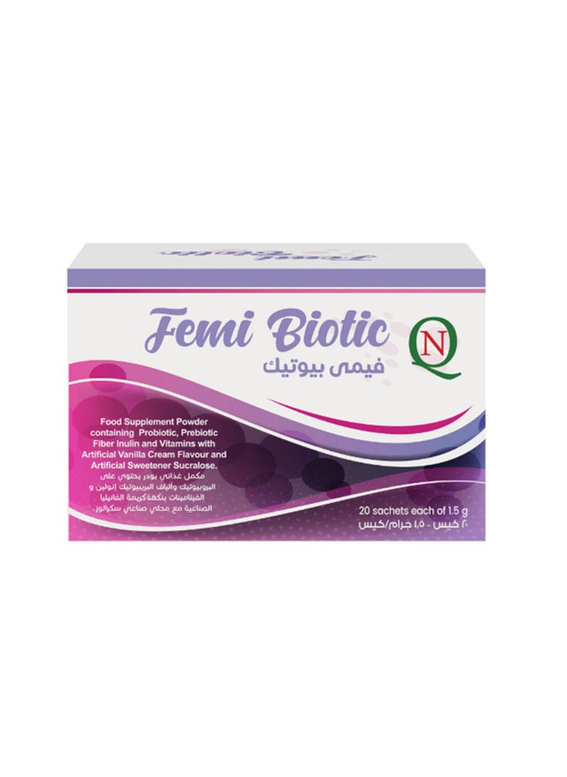 Noor AlQmar Femi Biotic with Probiotic to Boost Immunity for Women – 20 Sachets  - Image 2