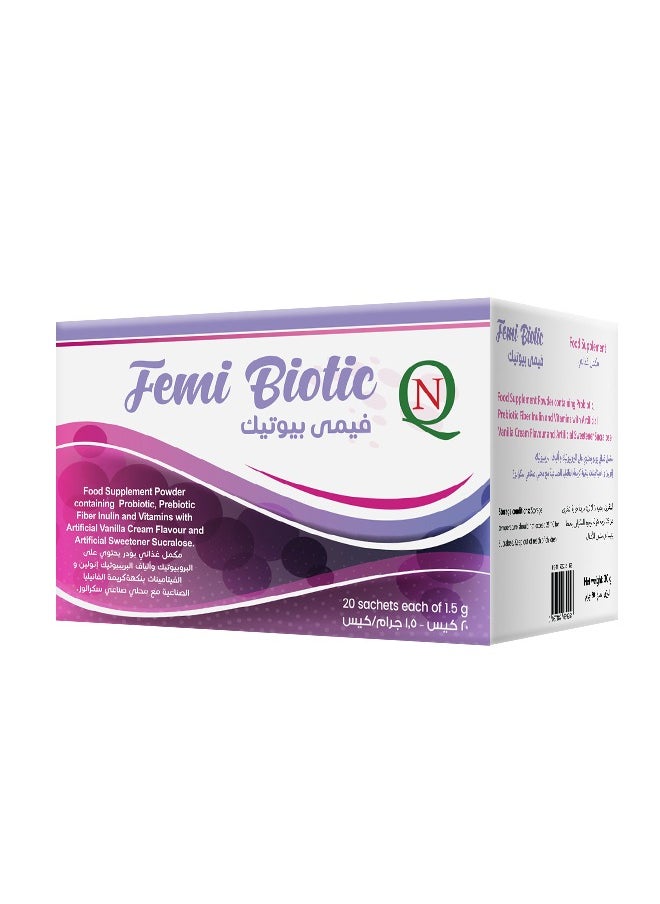 Noor AlQmar Femi Biotic with Probiotic to Boost Immunity for Women – 20 Sachets  - Image 3