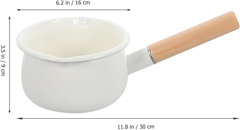 Abaodam Enamel Food Pot 15cm Single Handle Saucepan Milk Cooking Pot Household Cooking Pan for Stove - Image 2
