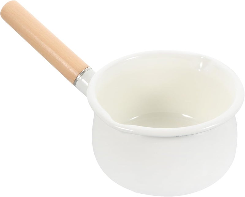 Abaodam Enamel Food Pot 15cm Single Handle Saucepan Milk Cooking Pot Household Cooking Pan for Stove - Image 1