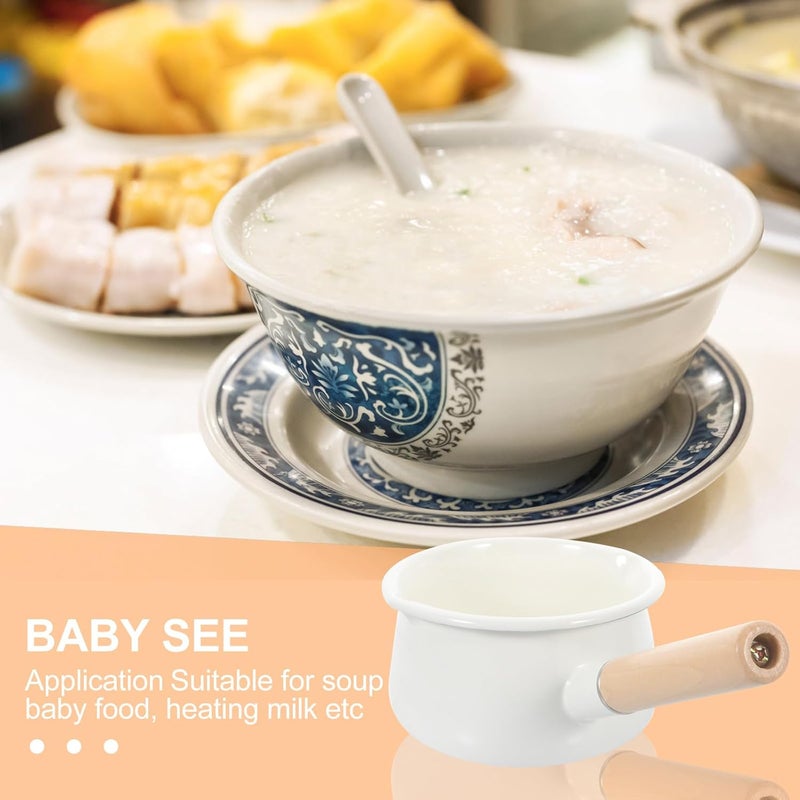 Abaodam Enamel Food Pot 15cm Single Handle Saucepan Milk Cooking Pot Household Cooking Pan for Stove - Image 4