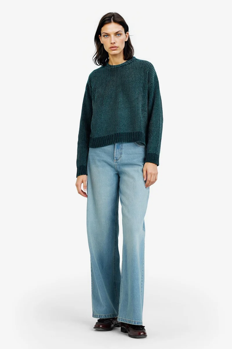 Defacto Regular Fit Crew Neck Chenille Pullover