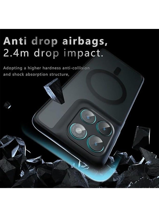 Magnetic Case for Motorola Edge 60 Pro 5G, Frosted Translucent Back Protective Slim Phone Cover, Anti-Fingerprints, Anti-Fall Drop Protection, Shockproof Case for Motorola Edge 60 Pro 5G (Black) - Image 2