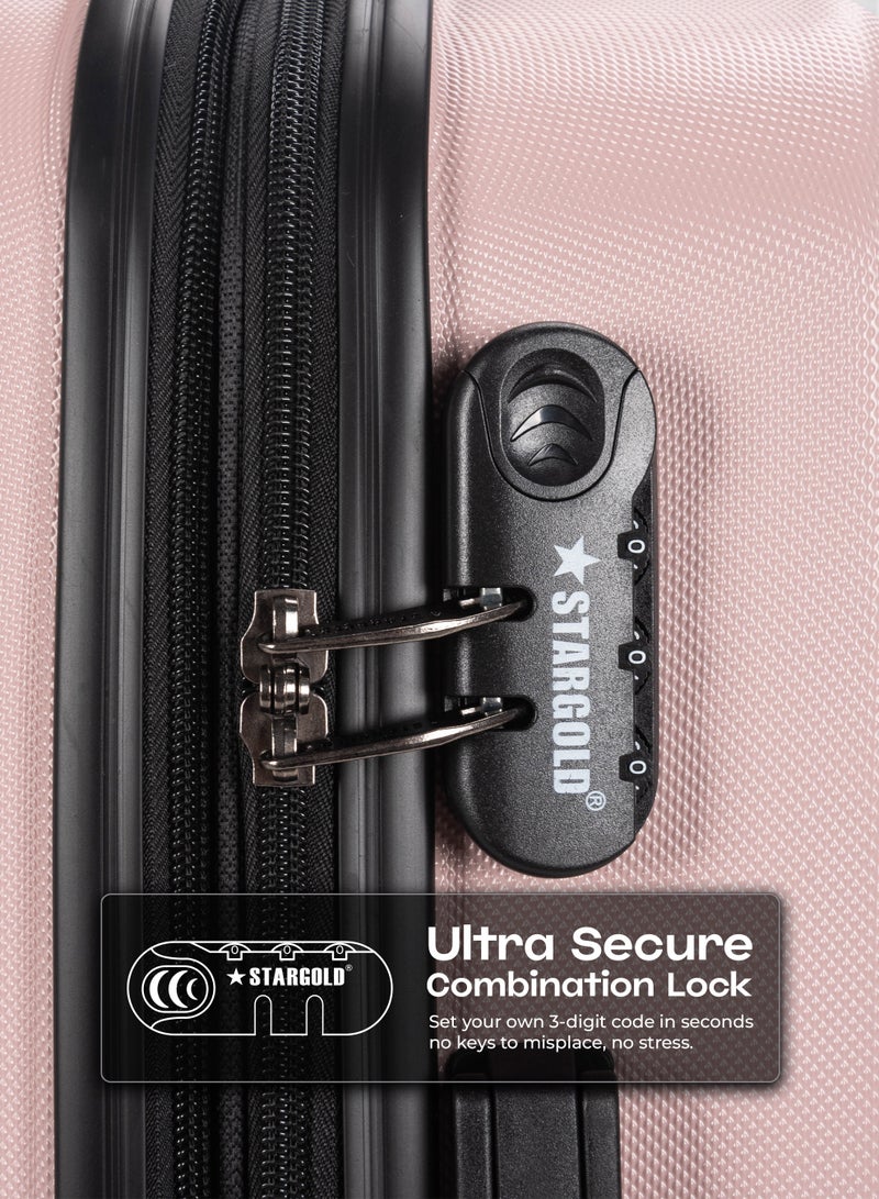 ستارجولد 4 عبوات من عربة أمتعة مقفلة ذات رقم دوار للجانب الصلب - Image 4