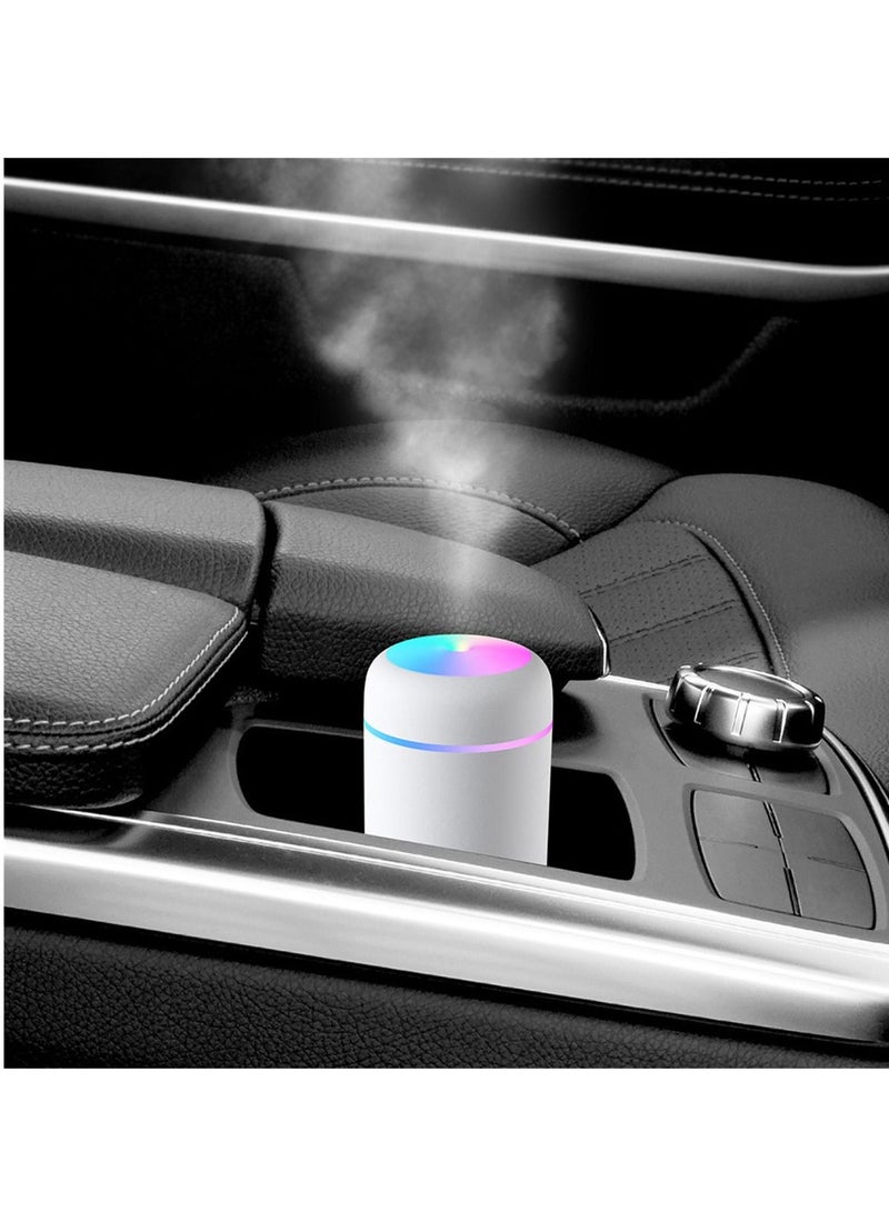 H2O 300ML Color LEDUSB Small Portable Desktop Bedroom Car Large Spray Mini Humidifier 78/78/120mm Pink - Image 2