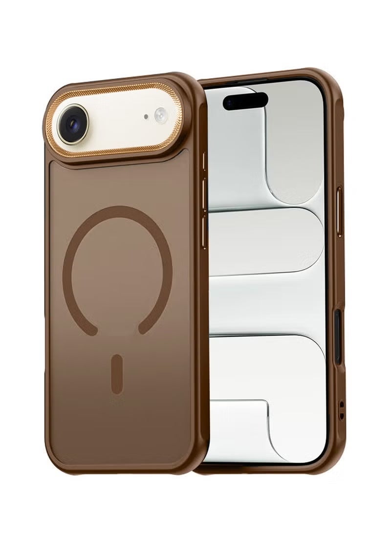 TIGER Apple iPhone Air 5G 2025 Case – Brown Hard Silicone Hybrid Translucent Magnetic MagSafe Compatible Slim Protective Cover | Shockproof Lightweight Anti-Slip Case with Scratch-Resistant Finish & Precise Cutouts | Model MCMPMN - Image 1