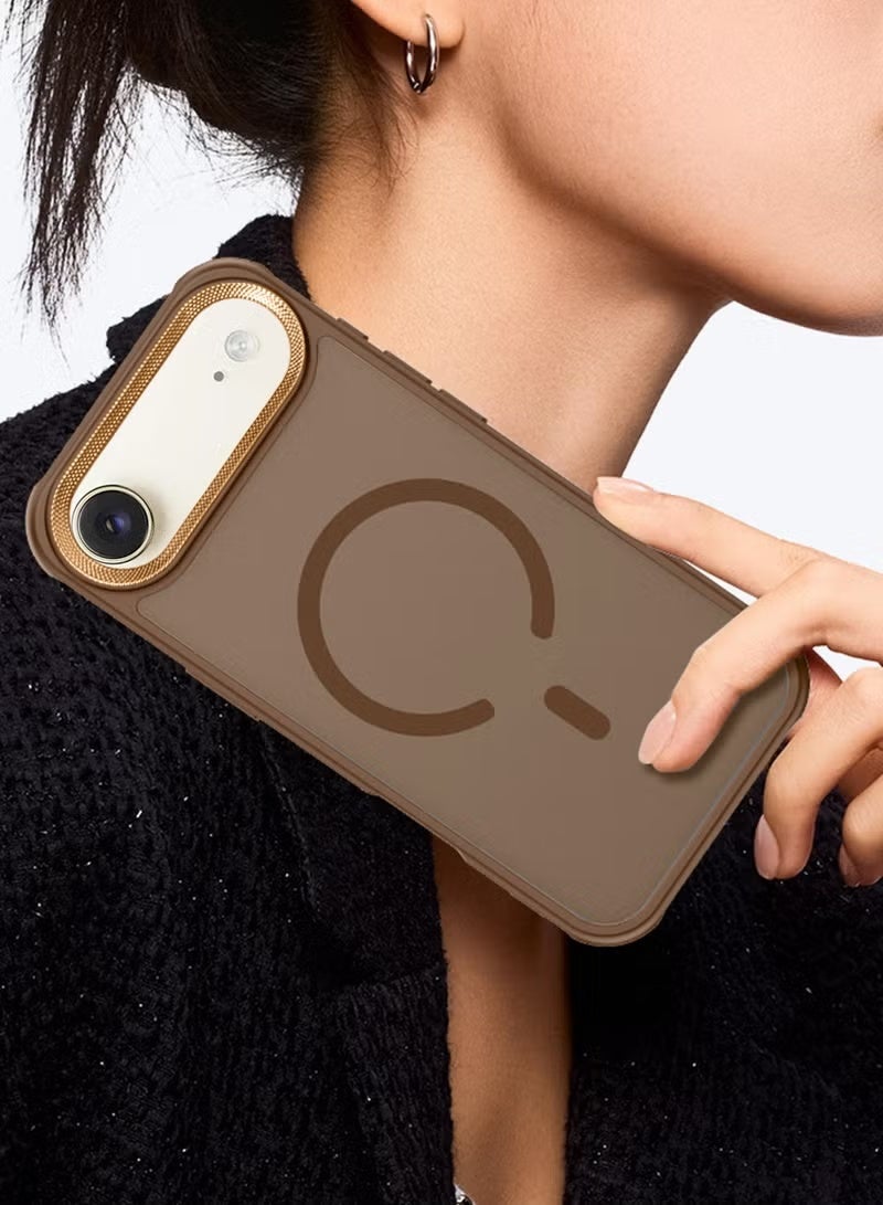 TIGER Apple iPhone Air 5G 2025 Case – Brown Hard Silicone Hybrid Translucent Magnetic MagSafe Compatible Slim Protective Cover | Shockproof Lightweight Anti-Slip Case with Scratch-Resistant Finish & Precise Cutouts | Model MCMPMN - Image 3