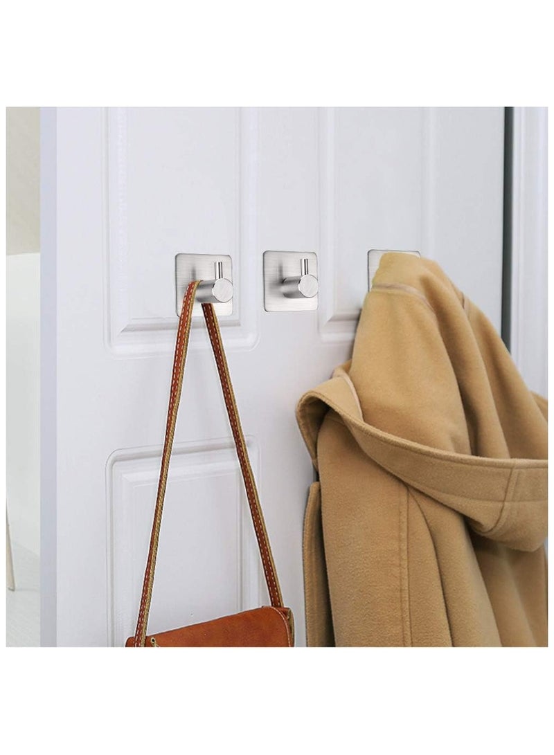 general Adhesive Hooks Heavy Duty Wall Hooks Waterproof Stainless Steel Hooks for Hanging Coat Hat towel Robe Hook Rack Wall Mount Bathroom and Bedroom 4 pieces - Image 3