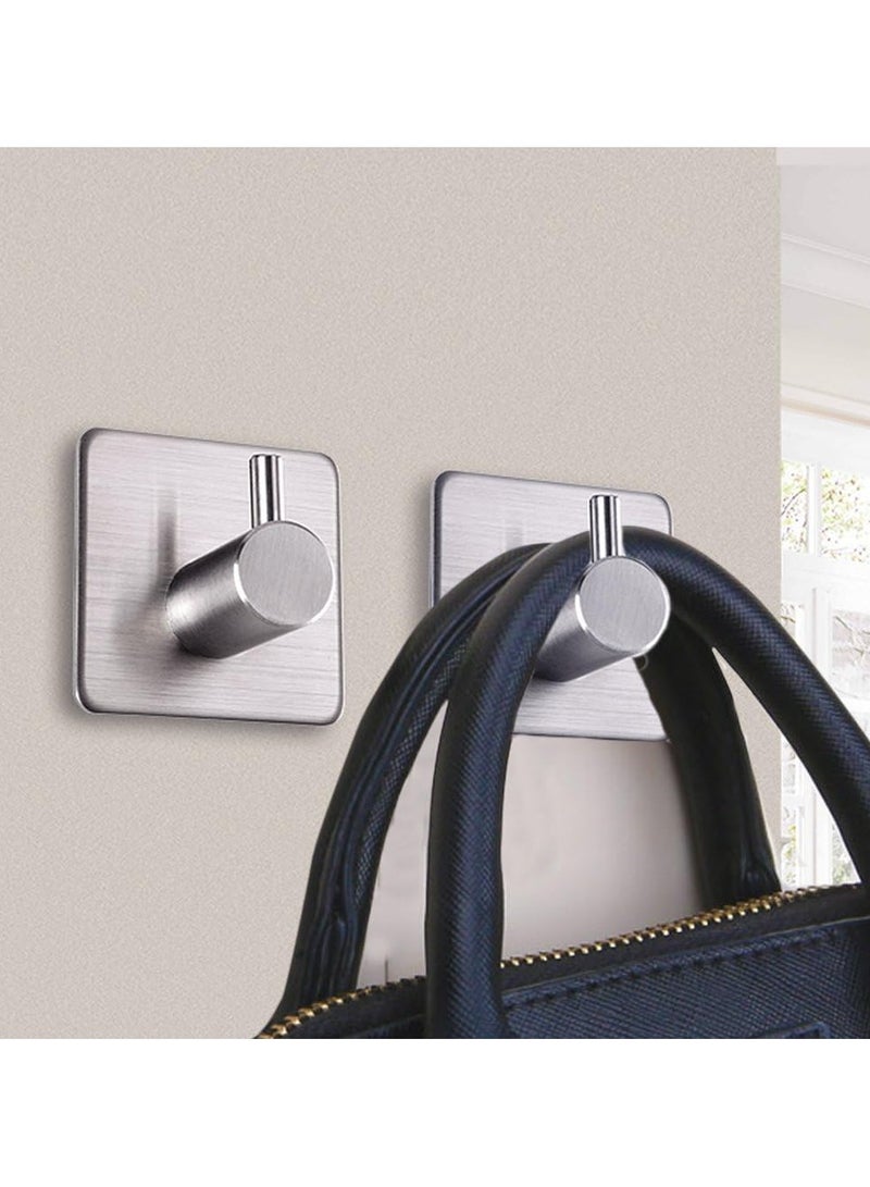 general Adhesive Hooks Heavy Duty Wall Hooks Waterproof Stainless Steel Hooks for Hanging Coat Hat towel Robe Hook Rack Wall Mount Bathroom and Bedroom 4 pieces - Image 5