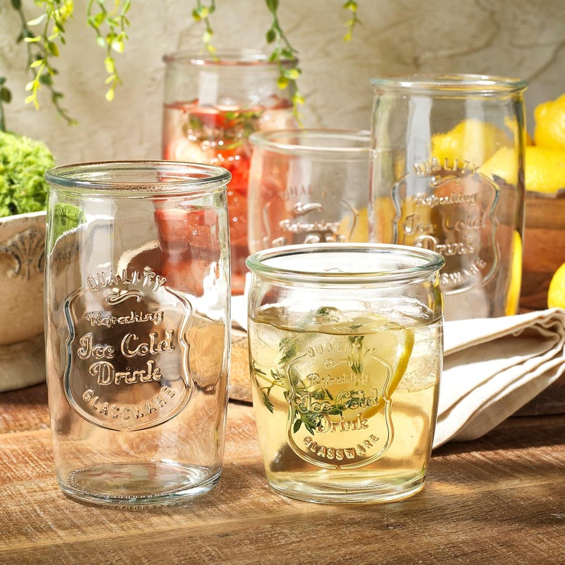 Glaver's Ice Cold Set of 8 Drinking Glasses 4-20 Oz Highball Glasses, and 4-13 Oz Whiskey Glass Cups For Everyday Home Use Water glasses, Beer, Juice, Cocktail. - Image 2