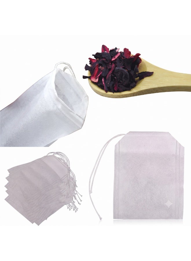 100-Piece Multi-Use Disposable Drawstring Filter Bags for Tea, Herbs, and Spices (10x12 cm) - Image 1