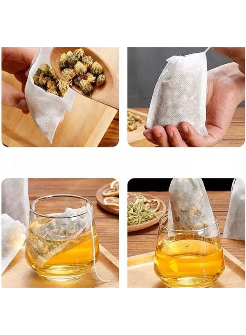 100-Piece Multi-Use Disposable Drawstring Filter Bags for Tea, Herbs, and Spices (10x12 cm) - Image 4