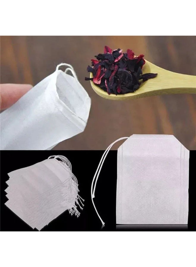 100-Piece Multi-Use Disposable Drawstring Filter Bags for Tea, Herbs, and Spices (10x12 cm) - Image 2