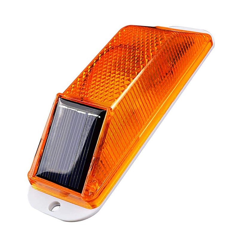 Aolyty Solar Strobe Warning Light Sensitive LED Warning Lamp Super Bright IP54 Waterproof Light Control Flashing Beacon Barricade Construction Safety Road Signs Flash Traffic Lights Yellow