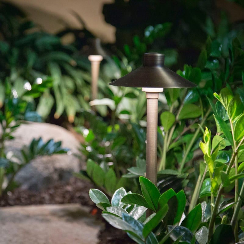 Aquascape Aquascape Path and Area LED Landscape Light Hat Top Design Durable Brass Antique Bronze Finish 3Watt Low Voltage LVL  84063  - Image 4