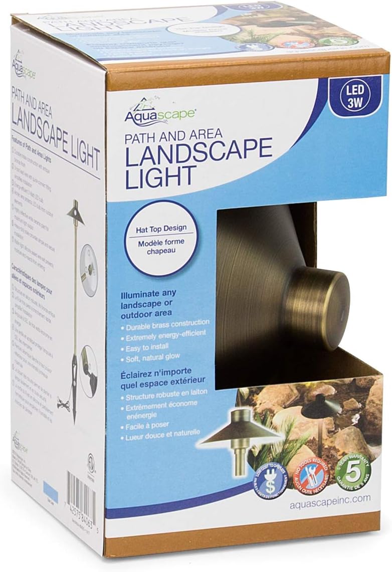 Aquascape Aquascape Path and Area LED Landscape Light Hat Top Design Durable Brass Antique Bronze Finish 3Watt Low Voltage LVL  84063  - Image 2