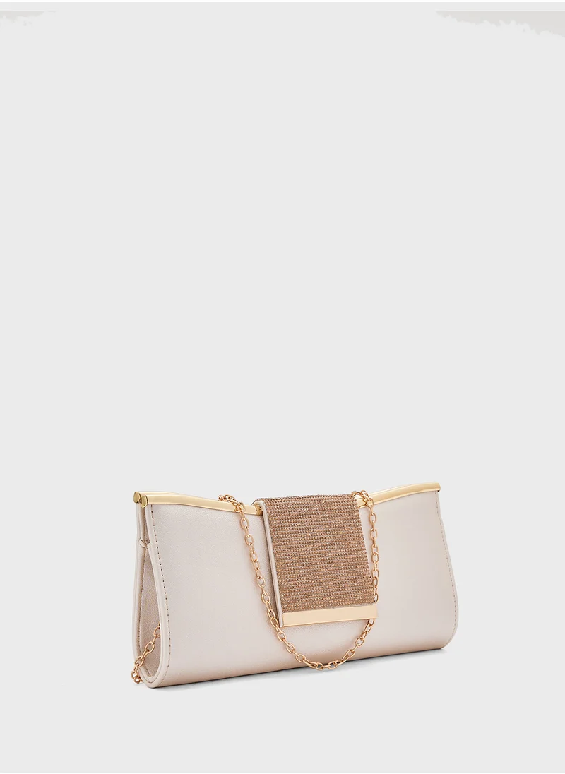 خزانة Metallic Strap Clutch Bag
