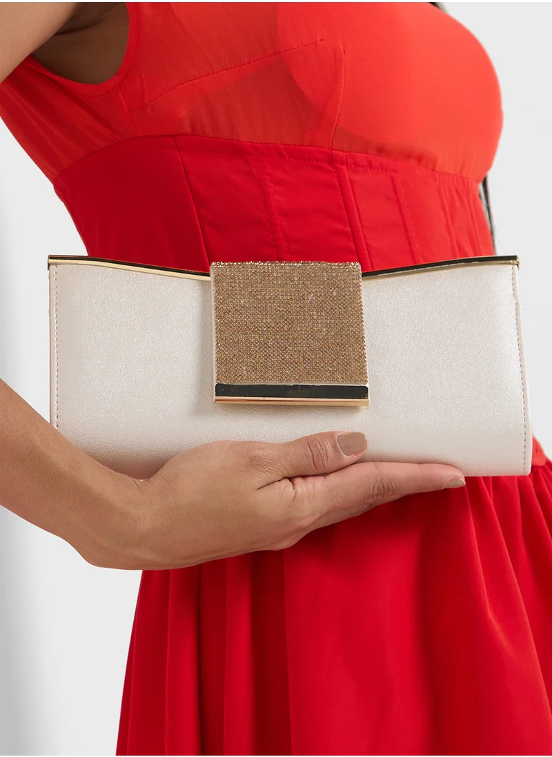 خزانة Metallic Strap Clutch Bag