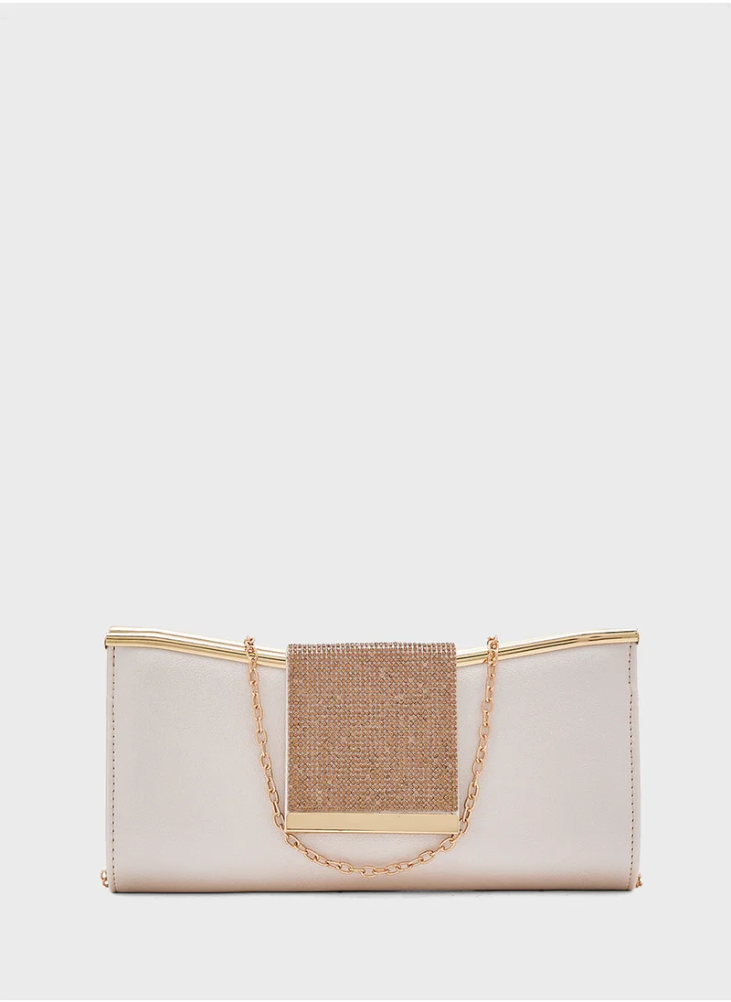 خزانة Metallic Strap Clutch Bag